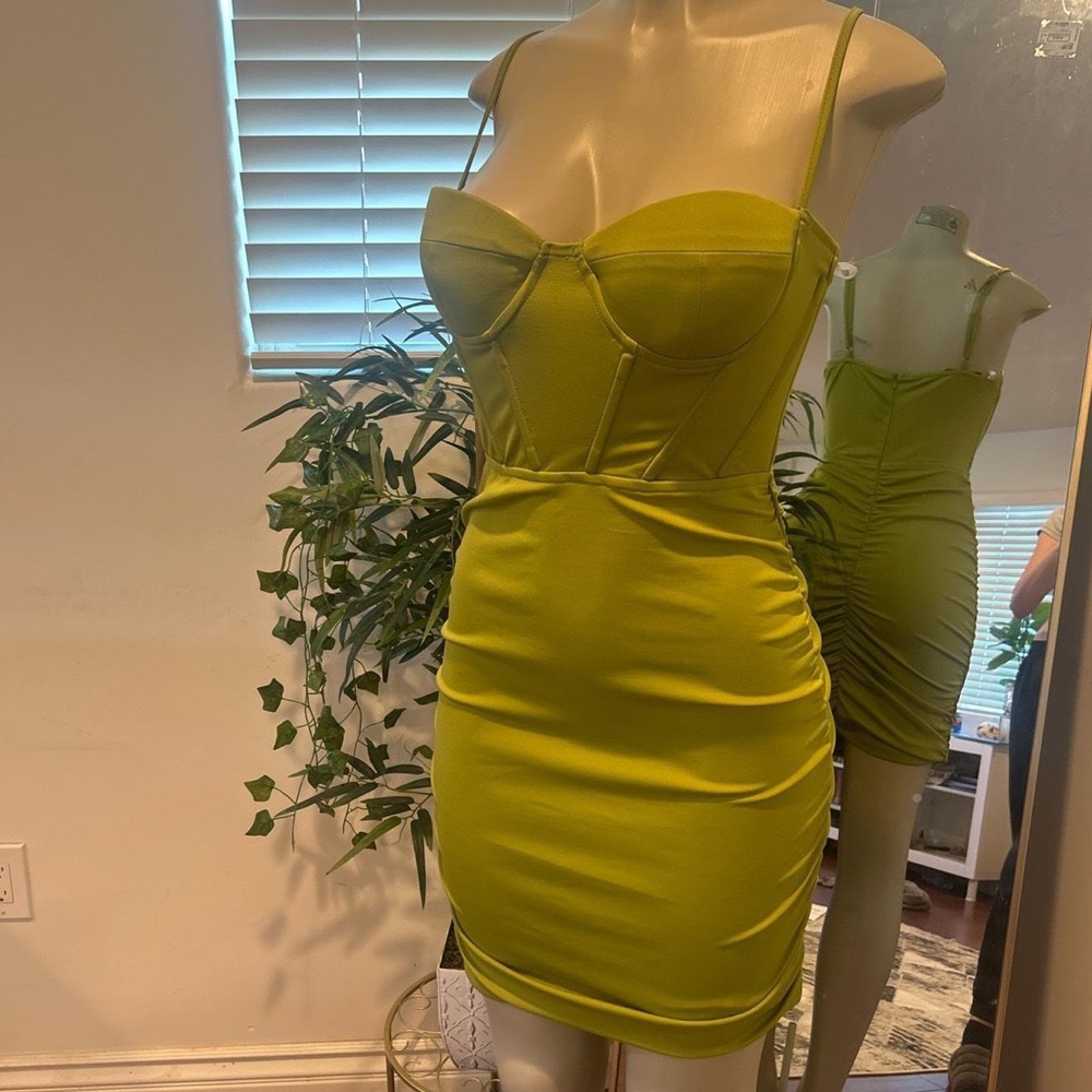 Corset top tight fitted green dress